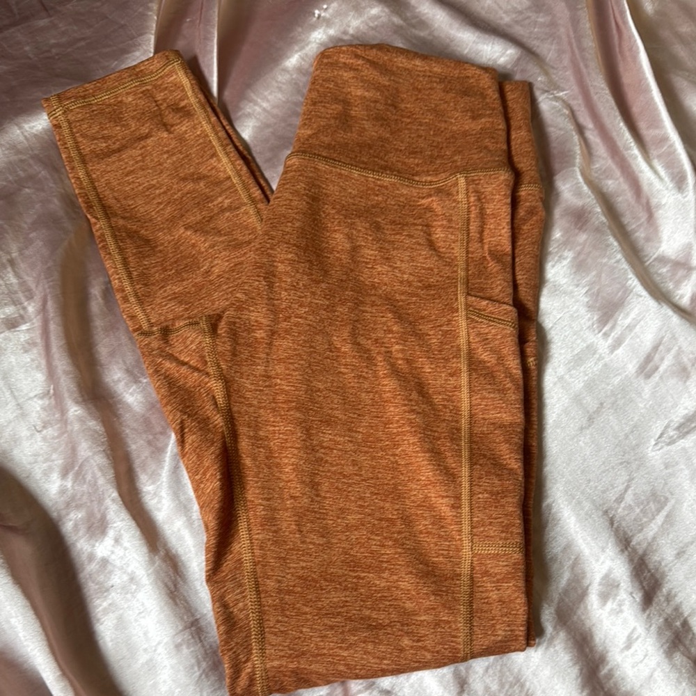 Aerie Offline High-Waisted Rust Orange Leggings with Pockets